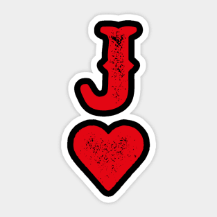 Jack of Hearts Blackjack Cards Poker 21 Q Couple Matching Sticker